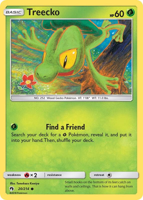 Treecko Pokemon card from SM - Lost Thunder