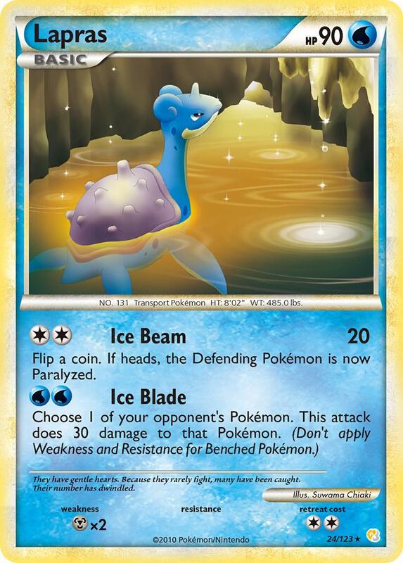 Lapras Pokemon card from HeartGold SoulSilver