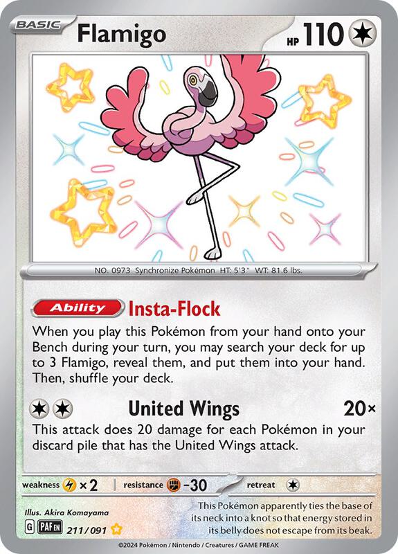 Flamigo Pokemon card from SV: Paldean Fates