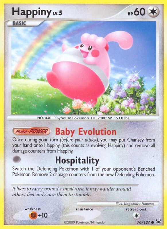 Happiny Pokemon card from Platinum