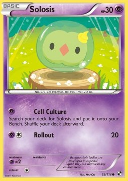 Solosis Pokemon card from Black White