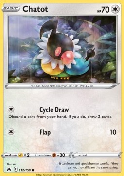 Chatot Pokemon card from Crown Zenith