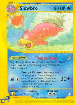 Slowbro Pokemon card from Aquapolis
