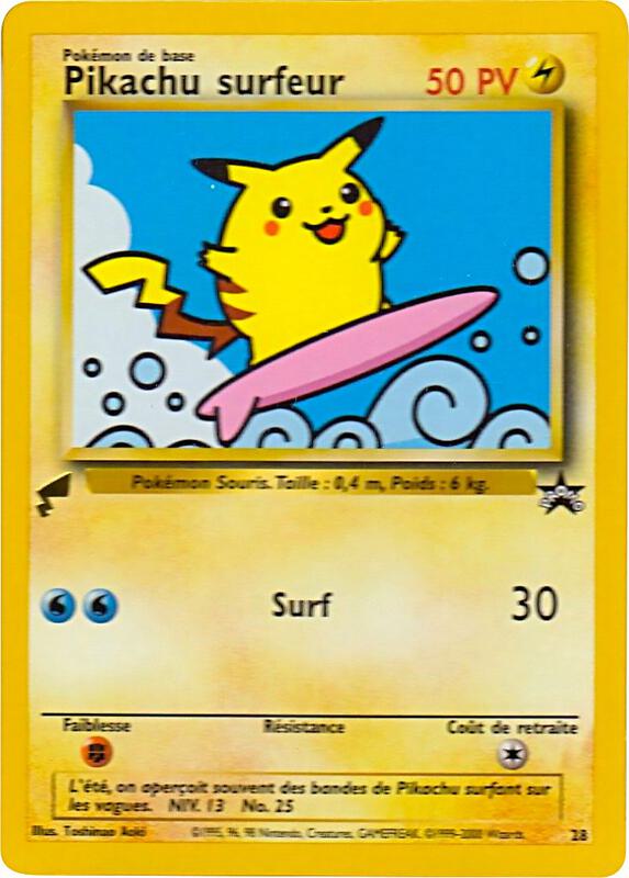 Pikachu (Surfing) Pokemon card from Pikachu World Collection Promos