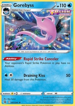 Gorebyss Pokemon card from Fusion Strike
