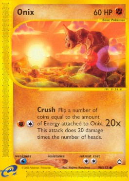 Onix Pokemon card from Aquapolis