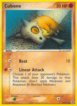 Cubone Pokemon card from EX FireRed LeafGreen
