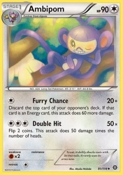 Ambipom Pokemon card from Steam Siege