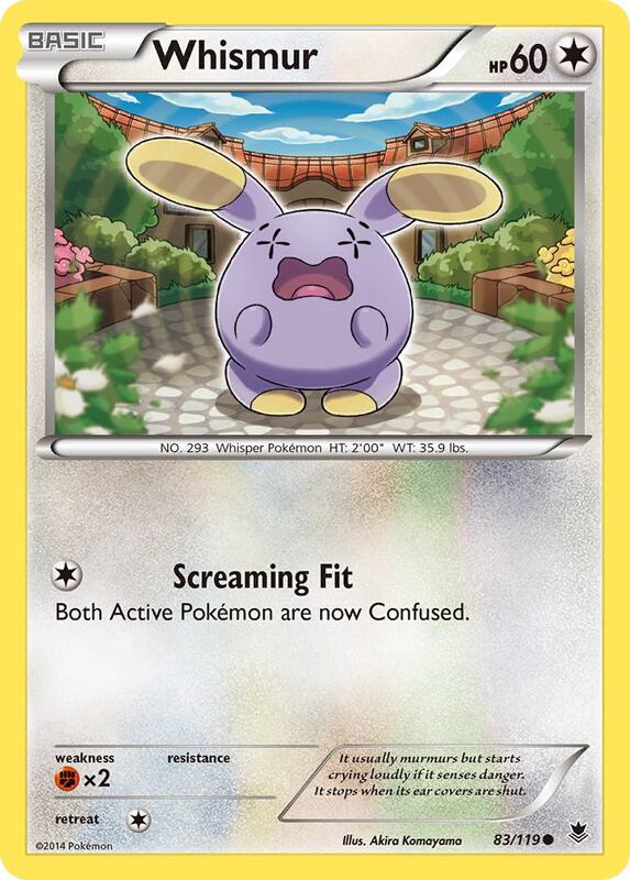 Whismur Pokemon card from XY - Phantom Forces
