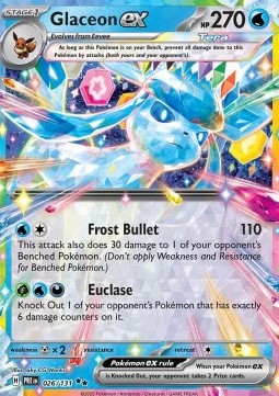 Glaceon ex Pokemon card from Prismatic Evolutions