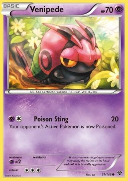 Venipede Pokemon card from XY