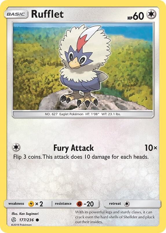 Rufflet Pokemon card from SM - Cosmic Eclipse