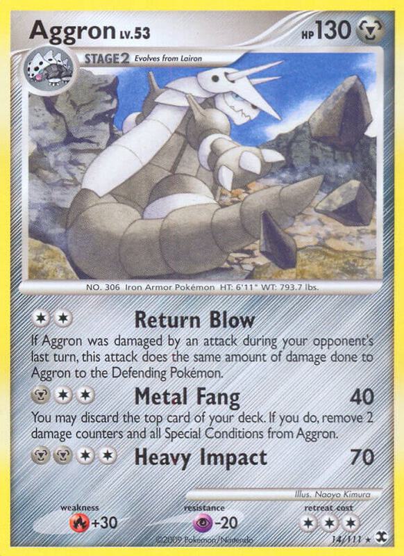 Aggron Pokemon card from Rising Rivals