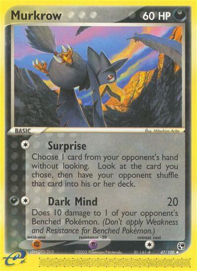 Murkrow Pokemon card from Sandstorm