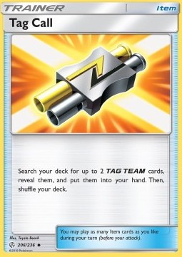 Tag Call Pokemon card from Cosmic Eclipse