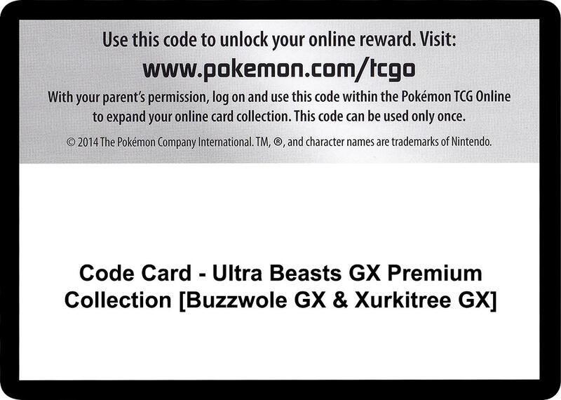 Code Card - Ultra Beasts GX Premium Collection [Buzzwole GX & Xurkitree GX] Pokemon card from SM - Crimson Invasion