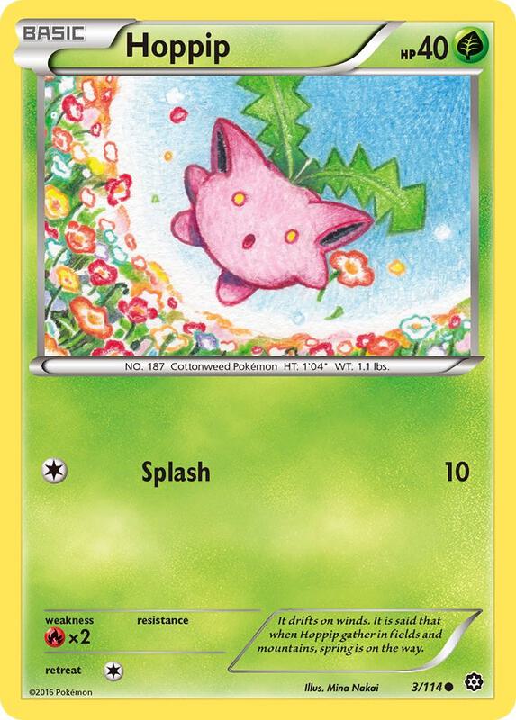 Hoppip Pokemon card from XY - Steam Siege