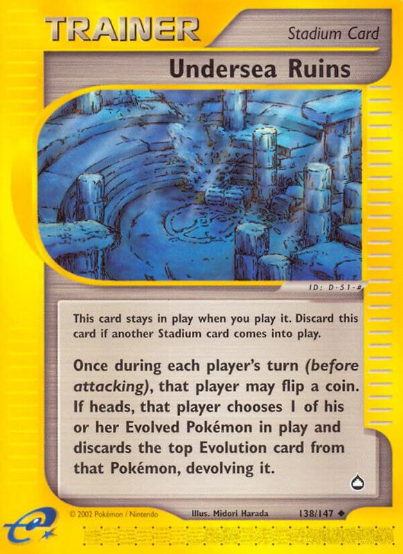 Undersea Ruins Pokemon card from Aquapolis