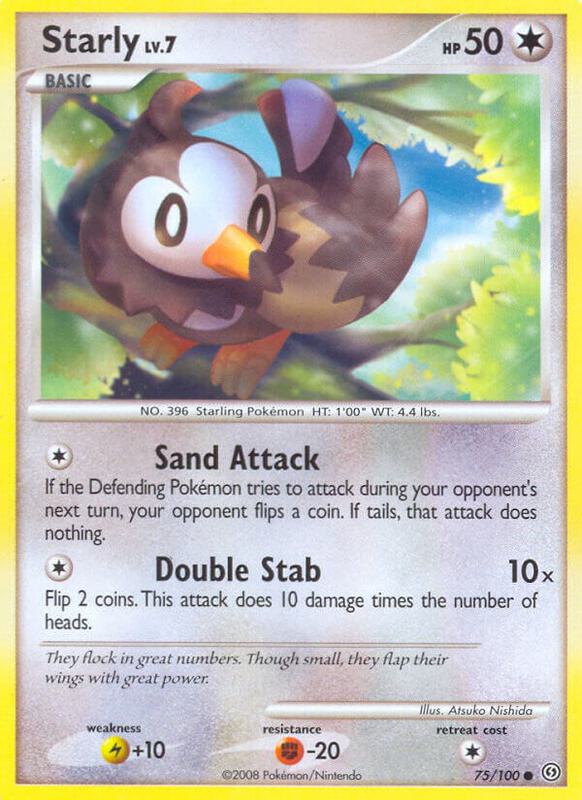 Starly Pokemon card from Stormfront