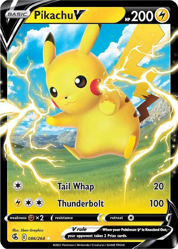 Pikachu V Pokemon card from SWSH08: Fusion Strike