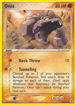 Onix Pokemon card from EX FireRed LeafGreen