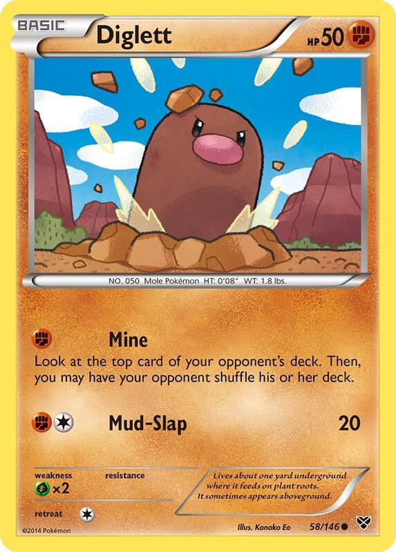 Diglett Pokemon card from XY Base Set