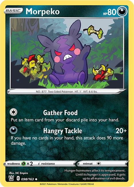 Morpeko Pokemon card from SWSH05: Battle Styles