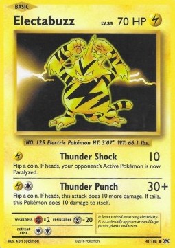 Electabuzz Pokemon card from Evolutions