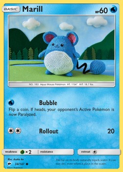 Marill Pokemon card from Burning Shadows