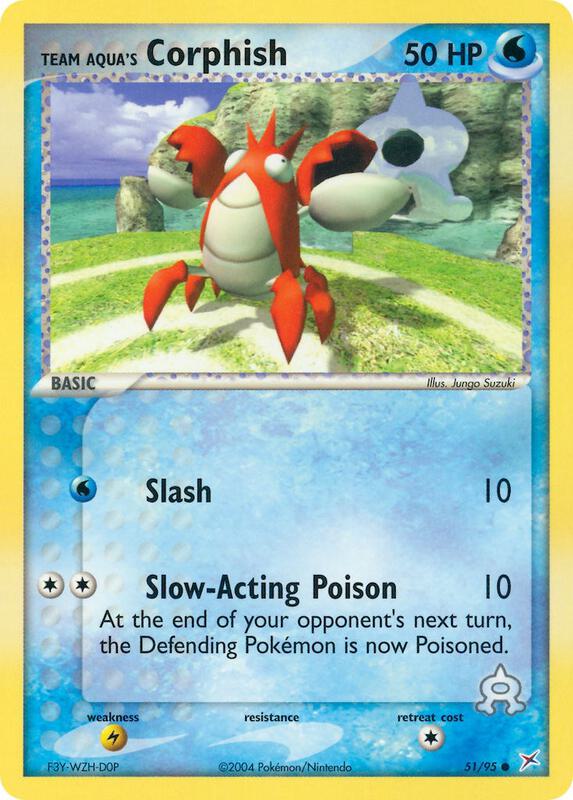 Team Aqua's Corphish Pokemon card from Team Magma vs Team Aqua