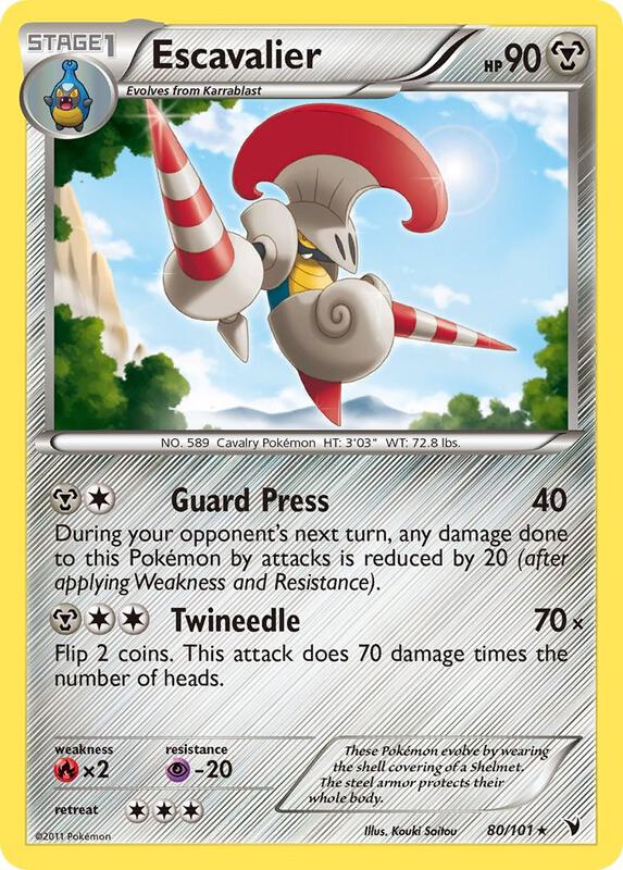 Escavalier Pokemon card from Noble Victories