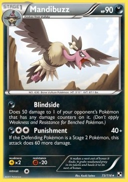 Mandibuzz Pokemon card from Black White
