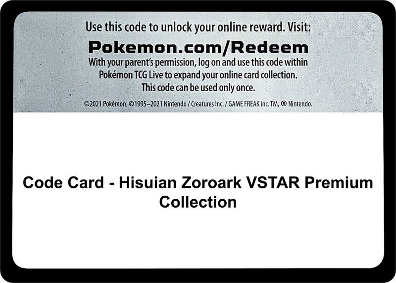 Code Card - Hisuian Zoroark VSTAR Premium Collection Pokemon card from SWSH11: Lost