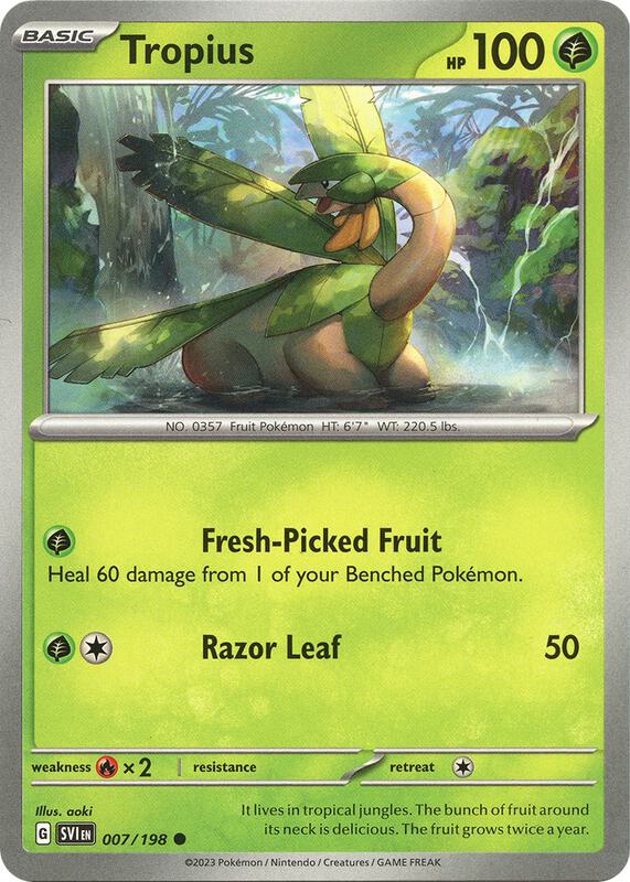 Tropius Pokemon card from SV01: Scarlet & Violet Base Set