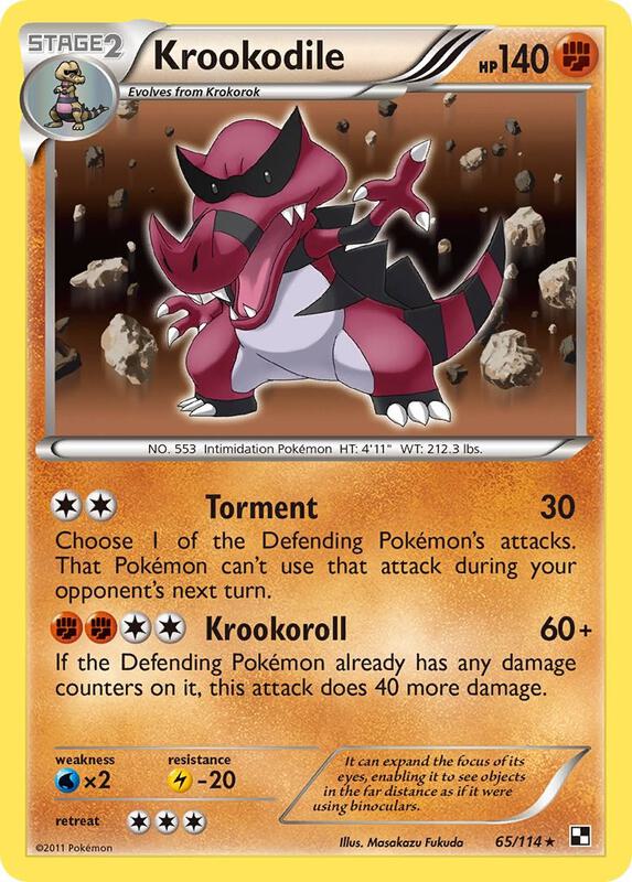 Krookodile Pokemon card from Black and White