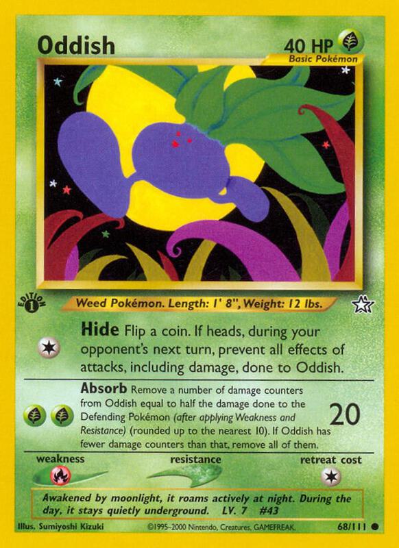 Oddish Pokemon card from Neo Genesis