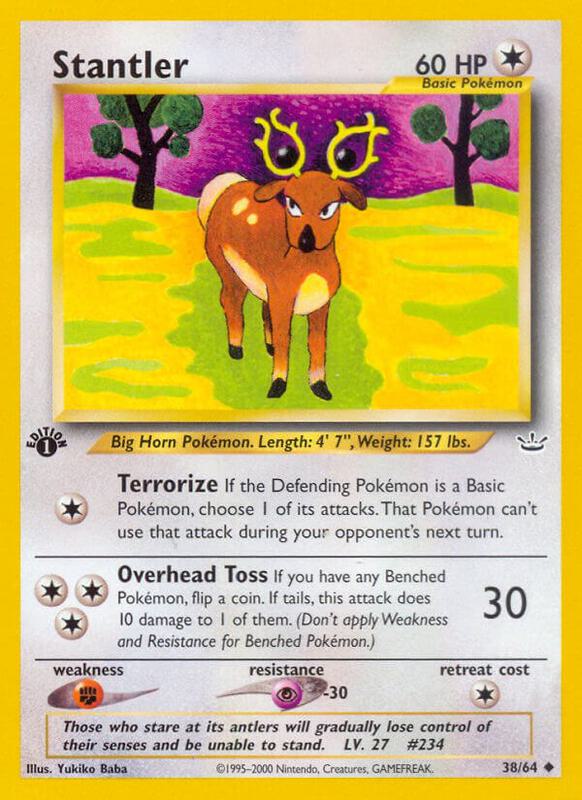 Stantler Pokemon card from Neo Revelation