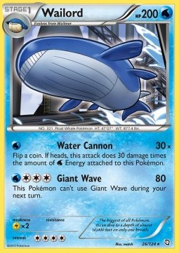Wailord Pokemon card from Dragons Exalted