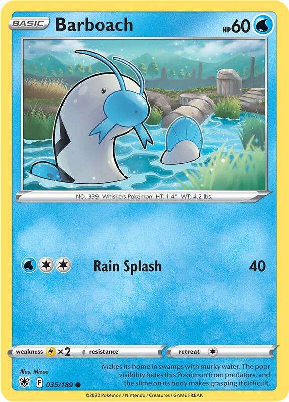 Barboach Pokemon card from SWSH10: Astral