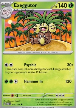 Exeggutor Pokemon card from 151
