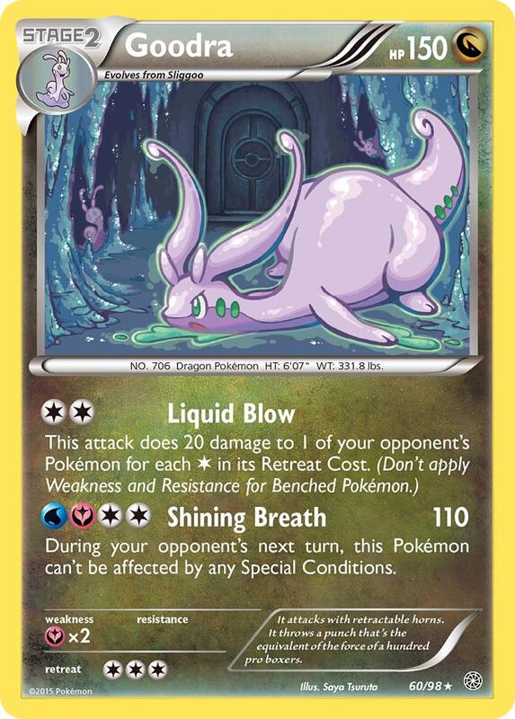 Goodra Pokemon card from XY - Ancient Origins