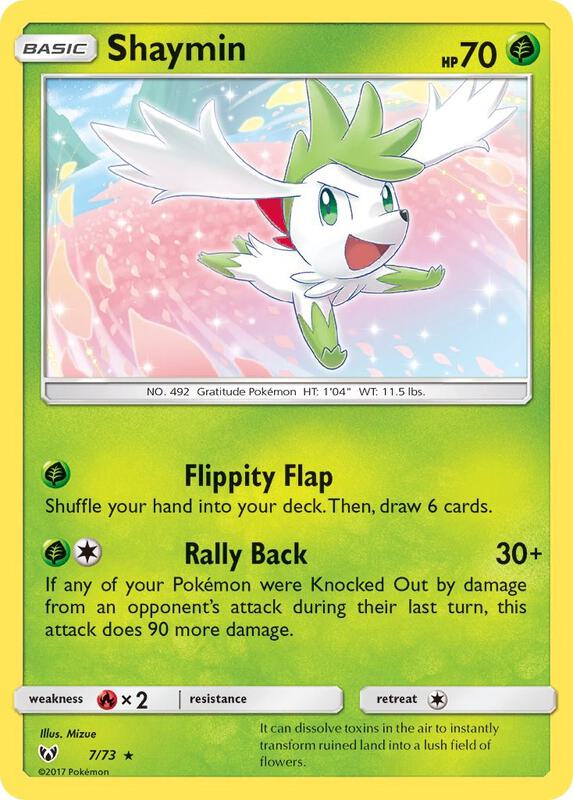 Shaymin Pokemon card from Shining Legends