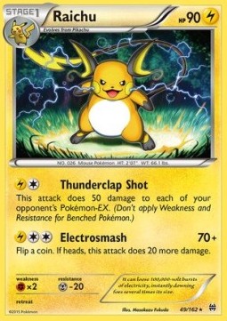 Raichu Pokemon card from BREAKthrough