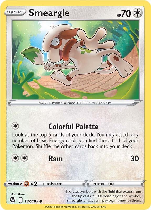 Smeargle Pokemon card from SWSH12: Silver