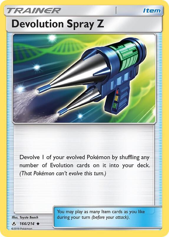 Devolution Spray Z Pokemon card from SM - Unbroken Bonds