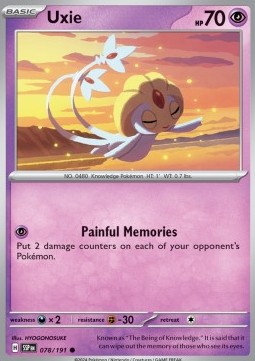 Uxie Pokemon card from Surging Sparks