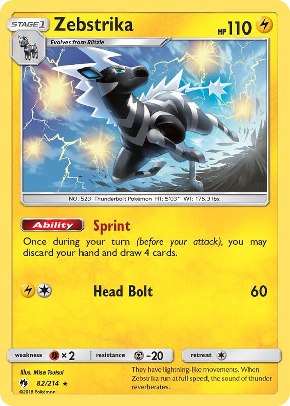 Zebstrika Pokemon card from SM - Lost Thunder