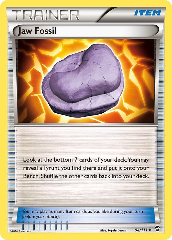 Jaw Fossil Pokemon card from XY - Furious Fists