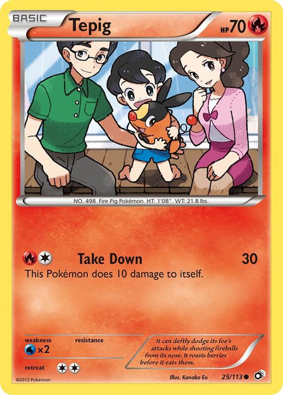 Tepig Pokemon card from Legendary Treasures