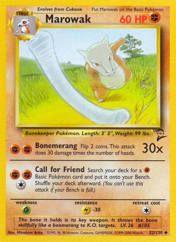 Marowak Pokemon card from Base Set 2